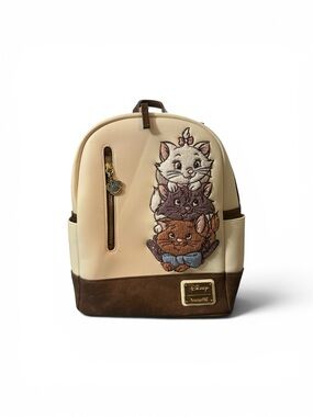 Loungefly Cream & Brown Aristocats Stack Mini Backpack